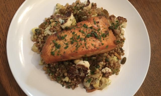 Curried Couscous with Salmon and Brown Butter