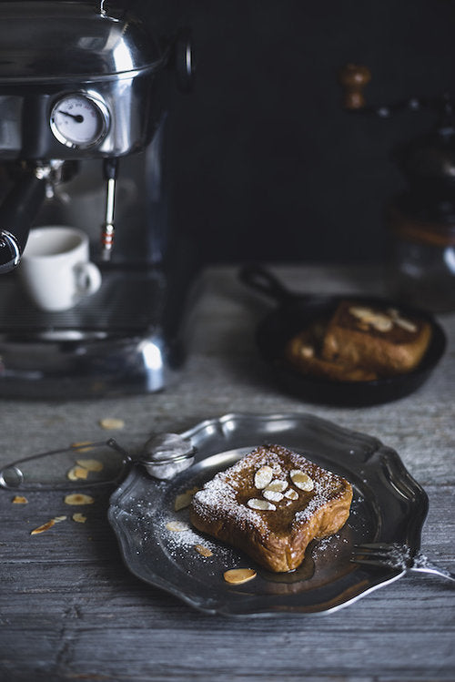 White Pumpkin, Ricotta and Almond Stuffed French Toast with Cardamom Maple Syrup